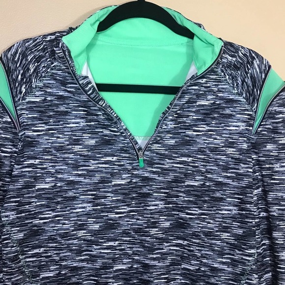 Skechers‎ Track Jacket Womens Large Gray Green Quarter Zip Mock Neck Sport - Picture 3 of 13